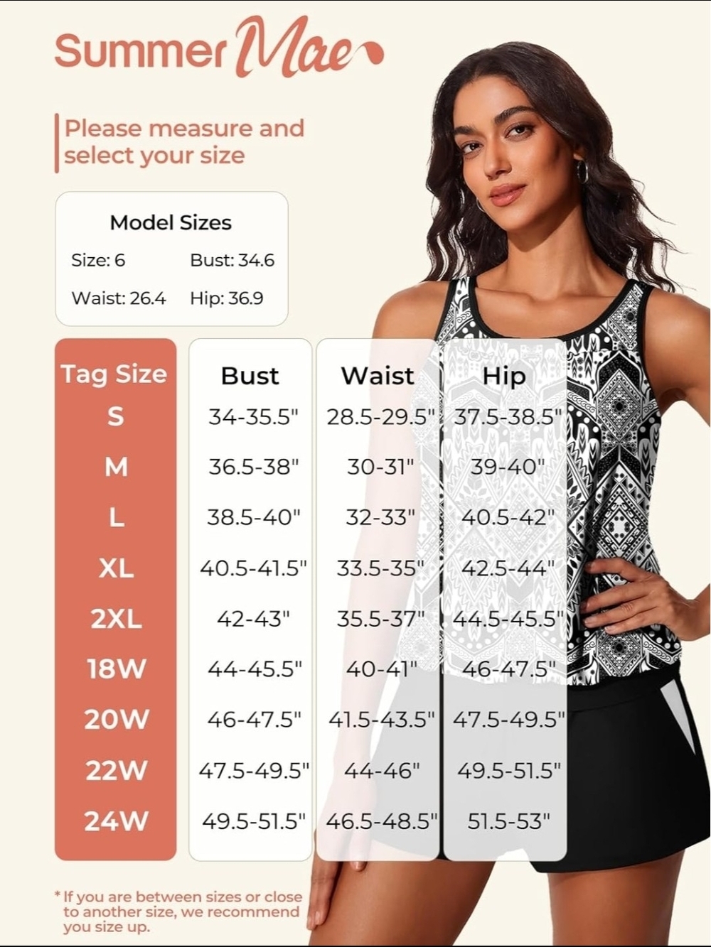 Summer Mae Womens Tankini Two Piece with Pockets. NWT. - Picture 9 of 9